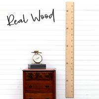 Growth Chart Art | Wooden Growth Chart Ruler for Boys + Girls | Growth Chart Ruler Kids Height Chart | Naked Birch Schoolhouse Ruler with Inches/Centimeters