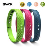 Wekin Replacement Wrist Band Compatible for Flex 2, Soft Silicone Accessory Wristband Strap for Flex 2 Sports Classic Fitness Tracker(Large, Rose+Navy Blue+Lime)