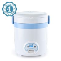 Aroma Housewares MRC-903BL MI 3 (Cooked) (1.5-Cup UNCOOKED) Cool Touch Mini Rice Cooker, 3 Cups Cups, Blue/White