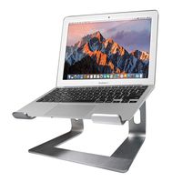 TechMatte Laptop Stand - Aluminum Ergonomic Desktop Riser Design for MacBook, Laptop, and Notebook (10inches to 15.6inches, Silver)