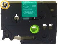 White on Green Label Tape Compatible for Brother TZ-735 TZe-735 12mm P-Touch 8m 0.47"x26.2'