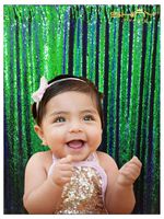 Mermaid Sequin Photography Backdrop 5FTx7FT Green&Black Sequin Two Color Changed Reversible Shimmer Sequin Backdrop for Party Decor (5ft X 7ft, Green+Black)-0906E