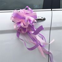 JISHUQICHEFUWU Genie 10pcs Large Organza Pull Bow Craft Ribbon Wedding Car Decoration Gifts Wrapping Supplies Packing Material Pull Flower, Powder + Purple