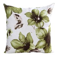 Pillow Case,Bokeley Cotton Linen Square Beautiful Flowers Print Decorative Throw Pillow Case Bed Home Decor Car Sofa Waist Cushion Cover (Green)