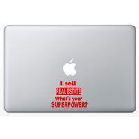 CRAZY4DECALS I Sell Real Estate Decal 5" Vinyl Sticker for Laptop Notebook MacBook Air/Pro Dell HP Walls Windows, Computers, Hydro Flasks, Water Bottles and More. (Red)