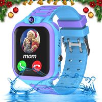 iFunplus Kids Waterproof Smartwatch Phone Girls Boys with GPS Tracker 1.44'' Touch Screen Two Way Call SOS Camera Puzzle Game Love Reward SMS Notification Alarm Clock Gizmo Watch Learning Toys