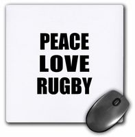 Peace Love and Rugby. Things that make me happy - Ruggers player gift - Mouse Pad, 8 by 8 inches (mp_184905_1)