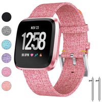 GVFM Bands Compatible with Fitbit Versa 2/Versa/Versa Lite/Versa SE for Women Men, Breathable Woven Fabric Strap, Quick Release, Adjustable Replacement Wristband for Fitbit Versa Smart Watch