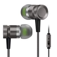 Metal Earbuds, Stereo in-Ear Earphones with Microphone, 3.5mm Jack High Definition Wired Earbuds for Sports, Running & Gym Workout