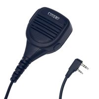 Coodio Remote Lapel Microphone Shoulder Speaker Mic Heavy Duty [IP54 WaterProof] For 2 Pin Kenwood Baofeng Wouxun 2 Way Radio Walkie Talkie