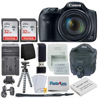 Canon PowerShot SX540 HS Digital Camera 50x Optical Zoom- Wi-Fi + 64GB Memory Card + Camera Bag + Flexible Tripod + Replacement Battery and Travel Charger + USB Card Reader + Screen Protectors + More