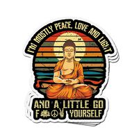 3 PCs Stickers I'm Mostly Peace Love and Light and A Little Yoga 4 × 3 Inch Vinyl Die-Cut Decals for Laptop Window
