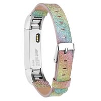 KuToo Compatible with Fitbit Alta Bands/Alta HR/Ace Bands Leather Flash Glitter Bling Band Wristband Strap Replacement Accessory Band (Rainbow)