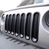 [Upgrade Clip in Version] ICARS Matte Black Mesh Grille Insert Jeep Grille Guard For 2007-2015 Jeep Wrangler JK JKU Unlimited Rubicon Sahara - 7PCS