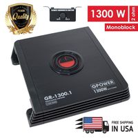 Gravity GR1300.1 Monoblock Class A/B 2 Ohm Stable 1300W Car Audio Stereo Amplifier w/LED Indicator