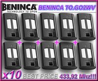 10 X BENINCA TO.GO2WV remote, 2-channel 433.92Mhz rolling code