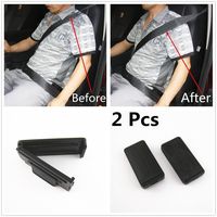 JDopption 2 Pcs Black Smart Seatbelt Adjuster Clip Buckle Shoulder Relax Neck Comfort Supports Seat Belt Clip Cover