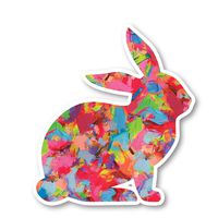 Bunny Sticker Watercolor Paint Stickers - Laptop Stickers - 2.5" Vinyl Decal - Laptop, Phone, Tablet Vinyl Decal Sticker S1230