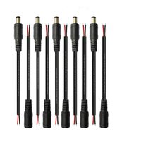 LED Light Strip DC 2.1x5.5mm Wire Power Pigtails Adapter Barrel Plug Socket Cables and CCTV Security Camera, DVR,Car Rearview Monitor System Video and Other Low Voltage Application Male+Female 5pack