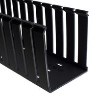Panduit G4X4BL6 Type G Wide Slot Wiring Duct, PVC, Black
