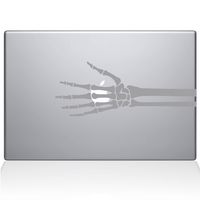The Decal Guru 2086-MAC-11A-S Skeleton Hand X-ray Decal Vinyl Sticker, Silver, 11" MacBook Air