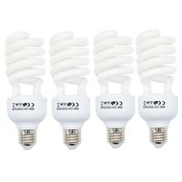 Foto&Tech 45 Watt Daylight Fluorescent Photography Spiral Light Bulb 5500K 110V White for Photography and Video Studio Lighting (4 Pack)