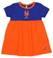 OuterStuff MLB Baby Girls Infant 7th Inning Twirl Dress, New York Mets, 18M