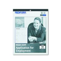 Rediform M66026NR Employment Application, 8 1/2 x 11, 50 Forms