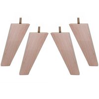 WEICHUAN Unfinished Beech Wood Tapered Replacement Sofa Couch Chair Ottoman Loveseat Coffee Table Cabinet Wood Furniture Feet Furniture Wood Legs(4.5" Set of 4)