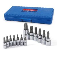 WORKPRO 13-piece Torx Bit Socket Set T8-T60, S2 Steel(For Hand Use Only)