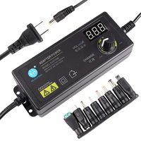 3V - 24V 2.5A 60W Adjustable DC Power Supply Kit Adapter Speed Control Volt Display with Variable 8 Plugs