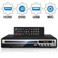 DVD Player for TV, HD DVD Player with HDMI AV Output, Karaoke MIC, and Coaxial Port, USB Input, Built-in PAL NTSC System, All Region Free, HD1080P DVD CD Player, HDMI/ AV Cable Included