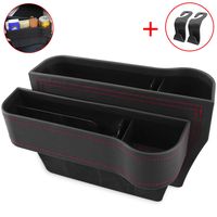 Vooteen Car Seat Gap Filler, Seat Gap Filler with Cup Holder, Car Seat Organizer, PU Leather Seat Console Organizer Pocket, Pack of 2