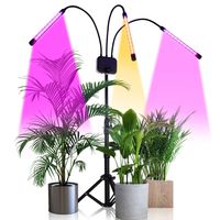 Grow Light with Stand,GHodec Tri-Head 60W Floor Plant Lights for Indoor Plants, Tripod Stand Adjustable 15-48 in,3/9/12H Timer & 3 Modes