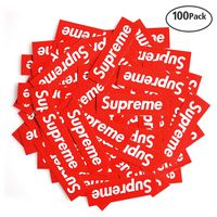 Sticker [100 PCS, 3.5 x 1.2 inch Box Logo] Waterproof Vinyl Supreme Stickers for Luggage, Cars, Laptops, Helmets, Skateboards