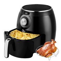 Uten Air Fryer XL, 5.8QT 1700W Electric Hot Air Fryer with Temperature Control & Timer Knob, Fast Oven Oilless Cooker with Grill Rack, Non Stick Fry Basket, Dishwasher Safe, UL Listed - Black