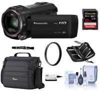 Panasonic Full HD Camcorder HC-V770, 20X Optical Zoom, Bundle Kit with Camcorder Case + 32GB SD Card + Memory Card Wallet + ProOptic Cleaning Kit + 49mm UV Filter + Lens Cleaner + Card Reader