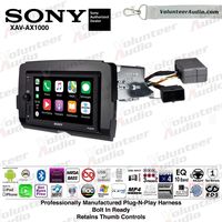 Sony XAV-AX1000 Double Din Radio Install Kit With Apple CarPlay, Android Auto, Sirius XM, Bluetooth For 2014-2017 Harley Davidson Motorcycles, May Not Work With CVO Models