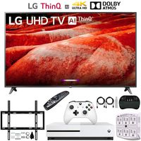 LG 82UM8070PUA 82" 4K HDR Smart LED IPS TV w/AI ThinQ (2019) + Microsoft Xbox One S 1TB + Deco Mount Flat Wall Mount Kit + 2.4GHz Wireless Keyboard w/Touchpad + 6-Outlet Surge Adapter w/Night Light