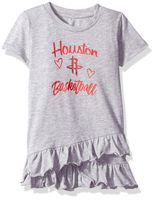 NBA by Outerstuff NBA Newborn & Infant Houston Rockets Claim to Fame Ruffle Dress, Heather Grey, 18 Months