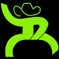 Hooey oil rig roughy decal sticker 4" lime green