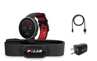 Polar Vantage V Pro Multisport GPS Watch Wearable4U Wall Charging Adapter Bundle (Titan w H10 HRM Strap)