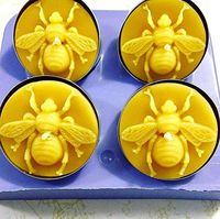 Silicone honeybee Tea light candle Mold wax melt easy release 4 cavity Homemade