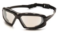 Pyramex Safety Highlander XP Eyewear, Black-Gray Frame/Indoor-Outdoor Mirror Anti-Fog Lens