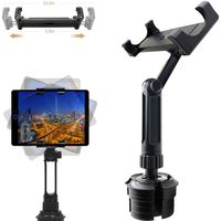LycoGear Lycan Car Truck Extended Drink Cup Holder Smartphone Tablet Mount for iPad Pro Air Mini iPhone X XR XS 11 MAX 8 Galaxy Tab S10 Surface Pro & most 6"/7" screen GPS