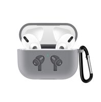 UPOLS Compatible with AirPods Pro Case, Protective Cover with Keychain, Bounce Carrying Case for AirPods Pro Charging Case [2019 Release] Soft Slim Silicone Case Skin with (Light Grey)