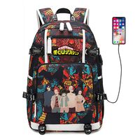 My Hero Academia Anime Boku no Hero Academia Cosplay Backpack Daypack Bookbag Laptop School Bag with USB Charging Port (Color 5A)