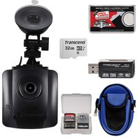 Transcend DrivePro 110 1080p HD Car Dashboard Video Camera with Suction Mount + 32GB Card + Case + Reader Kit