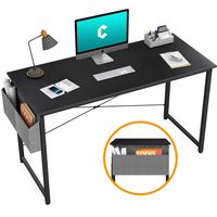 Cubiker Computer Desk 47" Home Office Writing Study Desk, Modern Simple Style Laptop Table with Storage Bag, Black