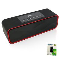 Portable Bluetooth Stereo Speaker, with 2X5W Dual Acoustic Drivers,FM Radio & Handsfree Speakerphone, Micro SD Card & USB & AUX Slots for Smart Phone, MP3, iPad, Tablet & More